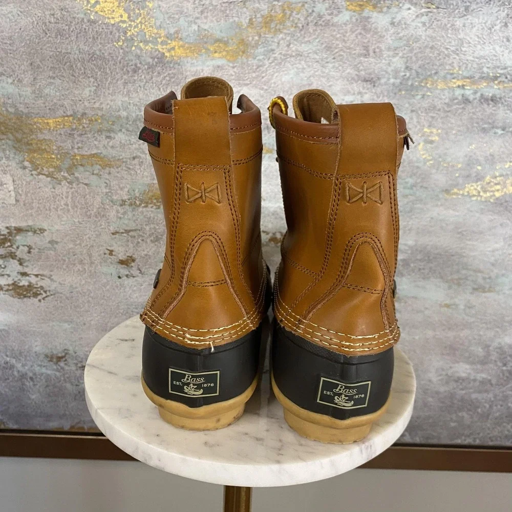GH Bass & Co Mallard Boots Mens Size 8M Brown Leather Duck Waterproof Snow
